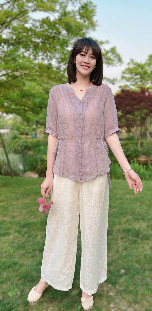 纯苎连衣裙小衫裤子裙子衬衣 时尚风 风淑女风休闲风，女装连衣裙，川哲