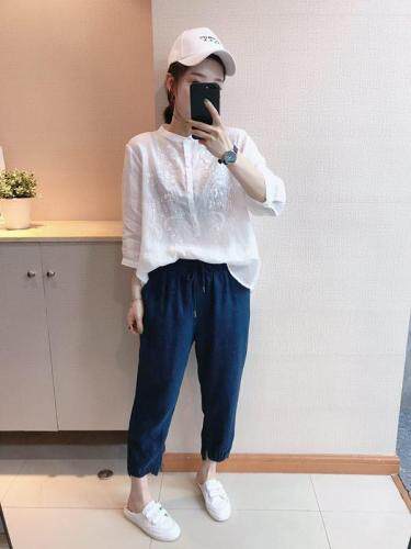 夏季新款麻料小衫，女装，奢纹