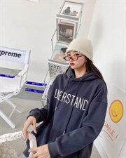 现货冬款韩版休闲时尚加绒卫衣，女装卫衣/绒衫，泽妤