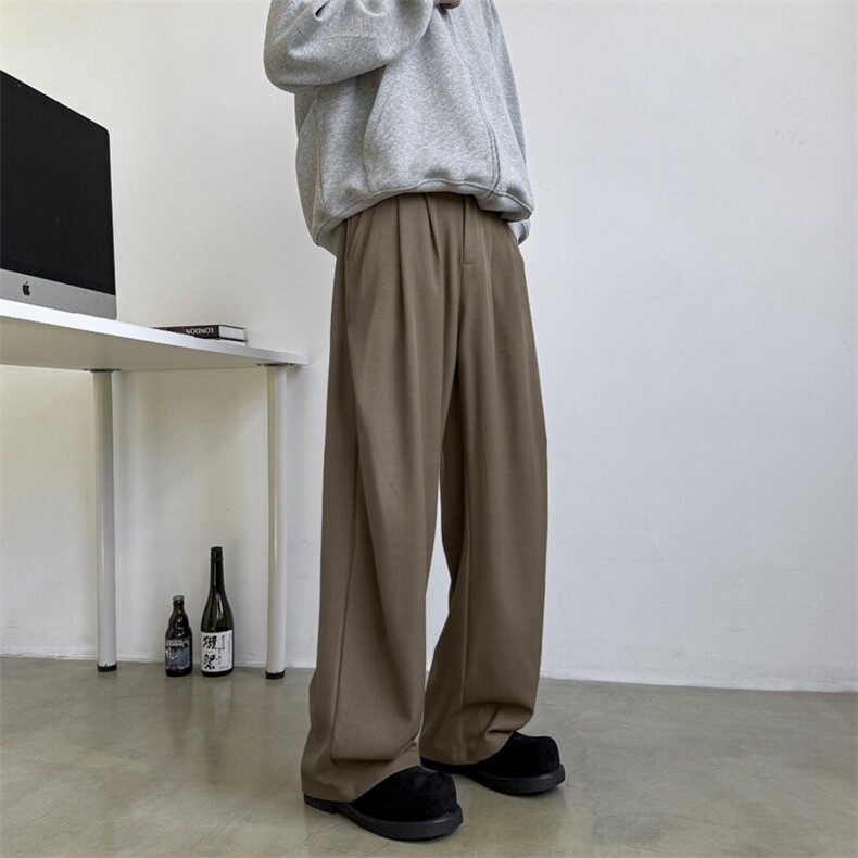 2024新款美式高级感宽松休闲垂感西装裤设计感百搭现货 K8248-P42图片