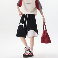 8XL-M特大码短裤男夏季新款大码vibe破洞拼接高街短裤DK1518P50，男装休闲裤，电商D206-1