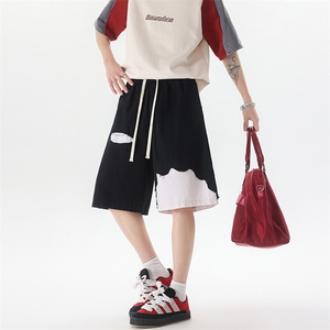 8XL-M 特大码短裤男夏季新款大码vibe破洞拼接高街短裤DK1518P50图片