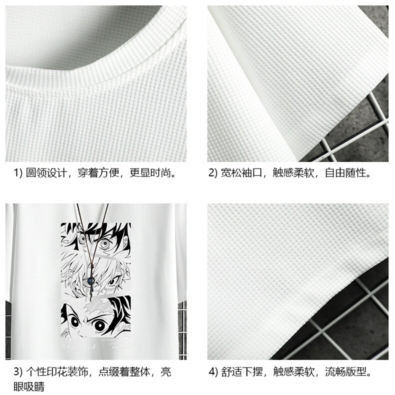 HT73176-P22华夫格t恤男短袖男大码五分袖网格,男装T恤,电商A040A