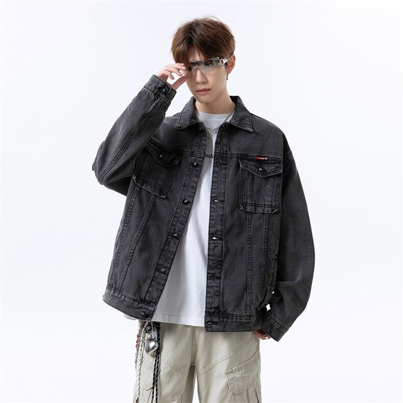 美式潮流落肩牛仔外套大码宽松男牛仔衣牛仔夹克JA6016-特价P68,男装夹克,电商A007