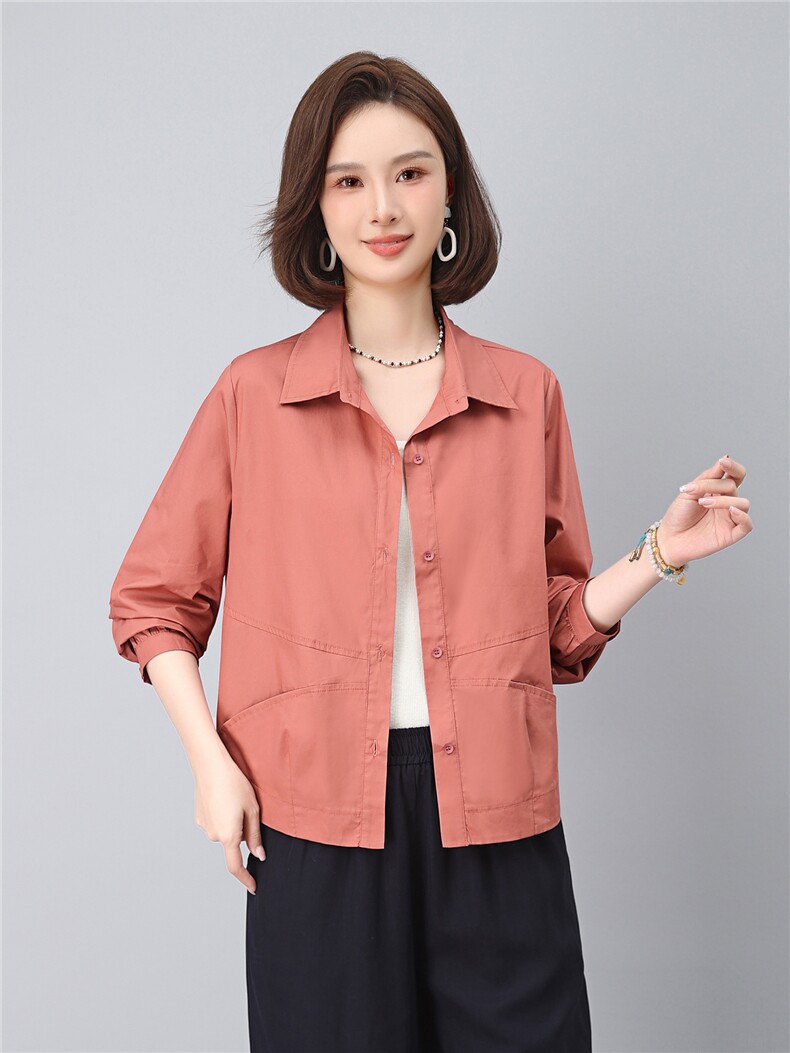 2025年秋季时尚休闲宽松型纯棉100%气质衬衣,女装衬衫,依恋蒂丝