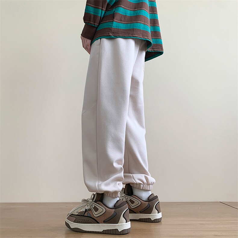 港风秋冬长裤宽松休闲扣带松紧腰束脚卫裤K23303-P40控58,男装休闲裤,星座717