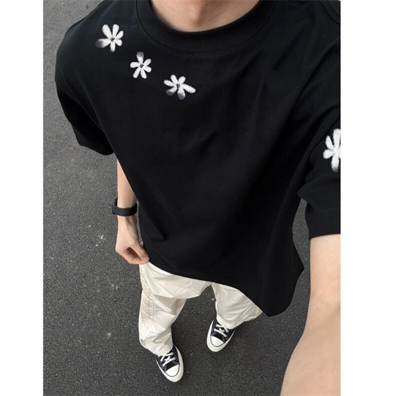纯棉260克花朵印花短袖ZX0269-P25,男装T恤,星座313A(原308A-2)
