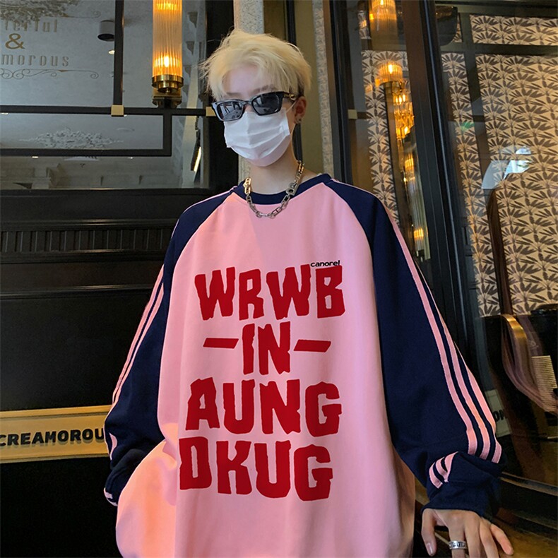 抖音得物供货提供视频秋冬重磅美式宽松织带圆领卫衣0717,男装卫衣,电商A486