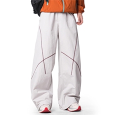 通勤风裤子男直筒撞色缉明线新款秋季垂坠感弯刀阔腿裤MKC19P45，男装休闲裤，星座1013-5