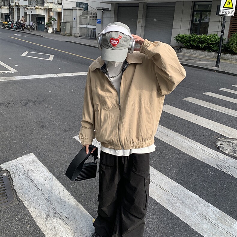 特P90无差价新款百搭双面穿简约夹克外套-HJ5712港风,男装夹克,电商A003