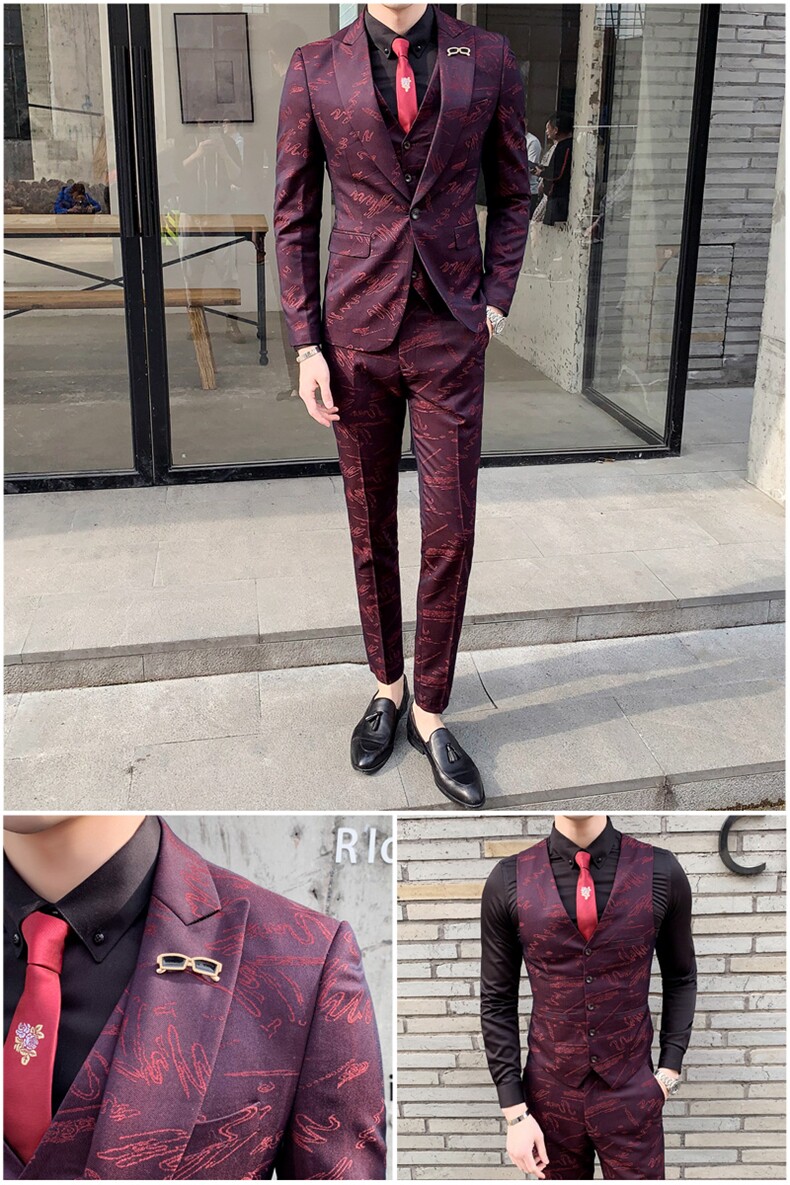 休闲西服套装男两件套新浪结婚礼服提花西装A470-TZ07,男装西服套装,电商A207