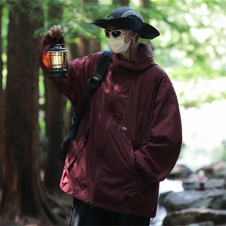 防晒衣男夏季薄款山系户外连帽冲锋衣外套潮牌宽松防晒服9257-p45,男装防晒衣,星座1008-1