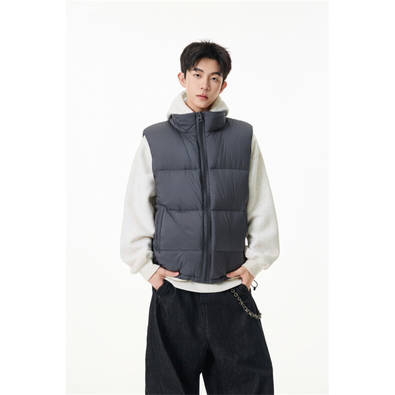 90%绒新标有报告短款宽松羽绒服马甲上衣Y981/P210现货,男装羽绒服,星座202