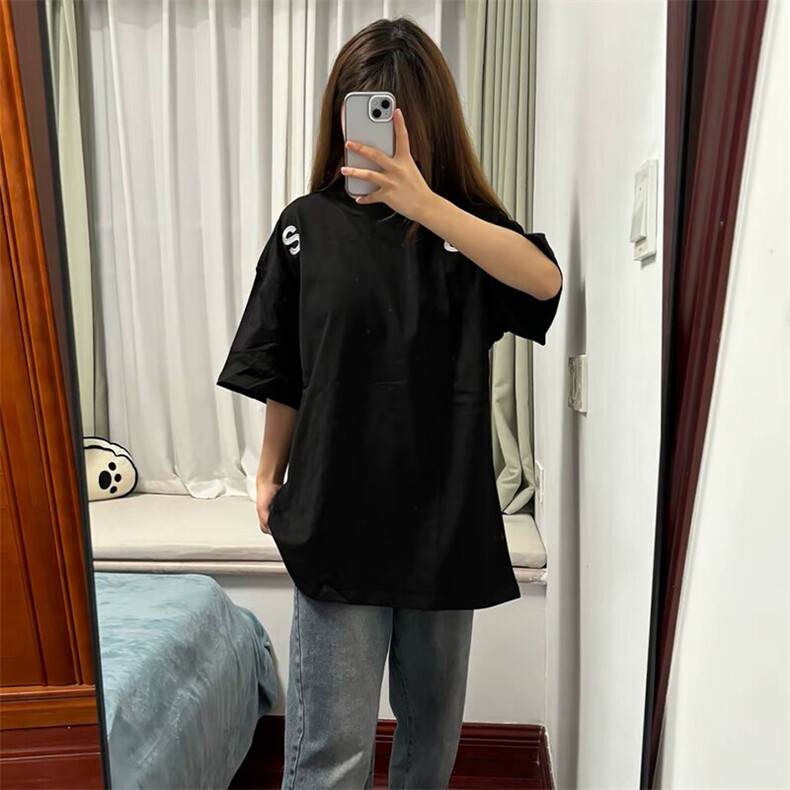 万针全刺绣工艺抖音得物高品质260克重磅纯棉双纱美式高街短袖T恤,男装T恤,电商A486