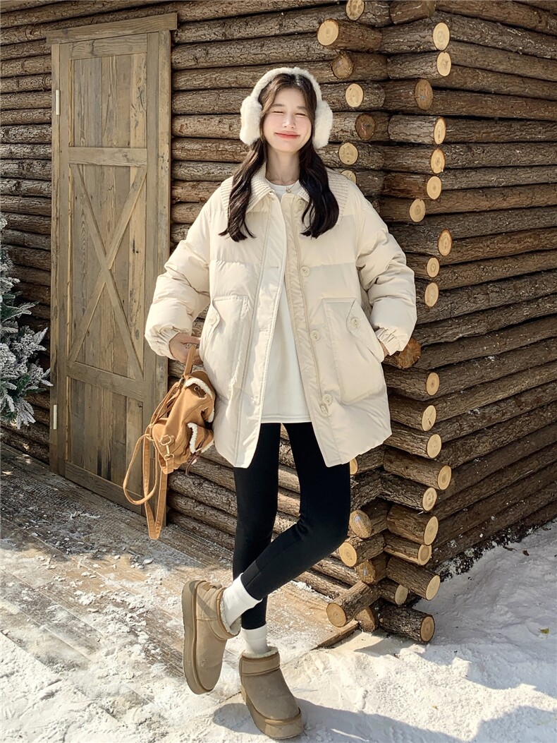 现货数据好90绒中长款毛线翻领羽绒服103-F066-P300-K398,女装羽绒服,浙宝103（原192）