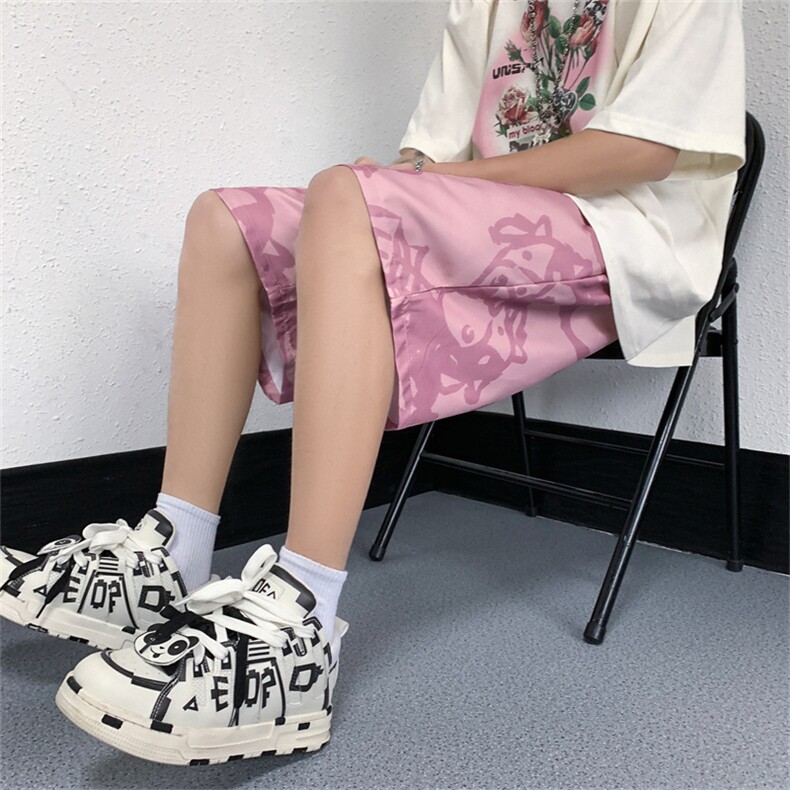 高转化！夏季冰丝宽松短裤男港风五分裤休闲裤DK2002-特P19控38,男装牛仔裤,电商B370