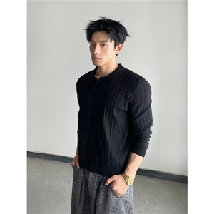美式复古老钱风翻领POLO衫男女休闲打底针织衫上衣SM92 P41图片