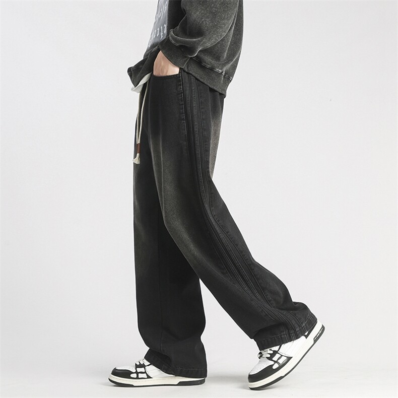 秋冬季美式高街牛仔裤男潮牌日系宽松休闲裤G908/P55控78,男装牛仔裤,电商D202-1