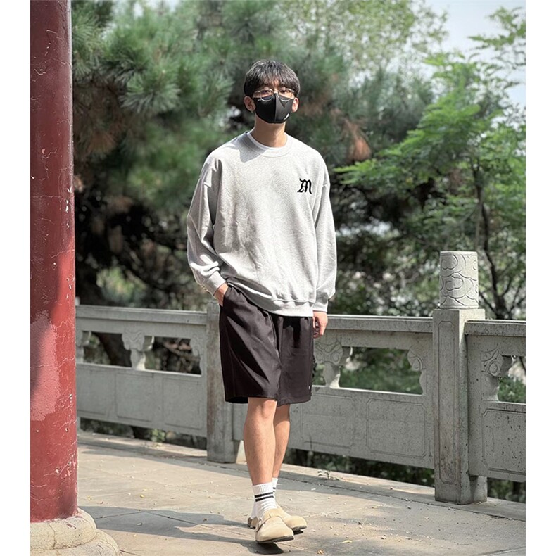 抖音得物现货高品质美式宽松圆领印花卫衣新款重磅卫衣ADY102,男装卫衣,电商A443