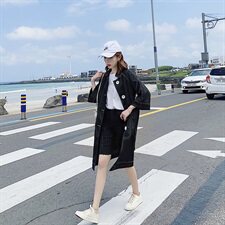 大货已出秋季新款明线设计风衣外套浙宝262A-A005，女装风衣，Yologo