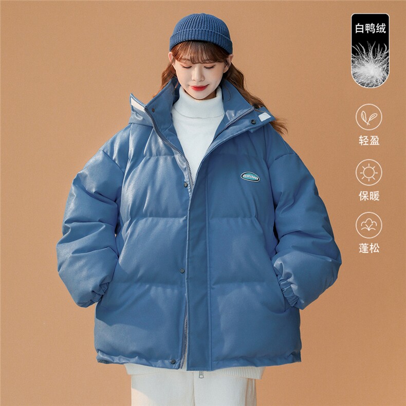 白鸭绒中性22冬季新款潮流保暖PU皮连帽羽绒服YR107P225控298,男装羽绒服,A247A