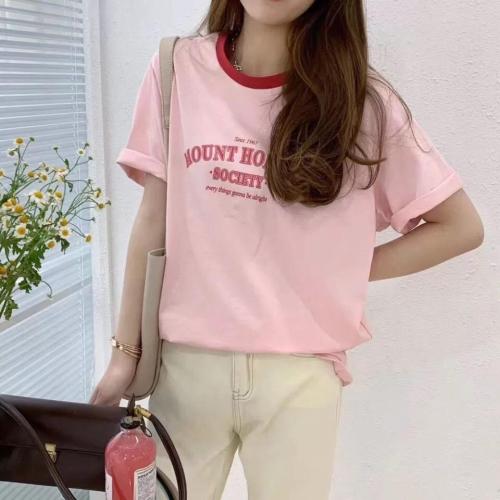 （现货）夏季新款，糖果色领拼色韩味T,女装,小时代