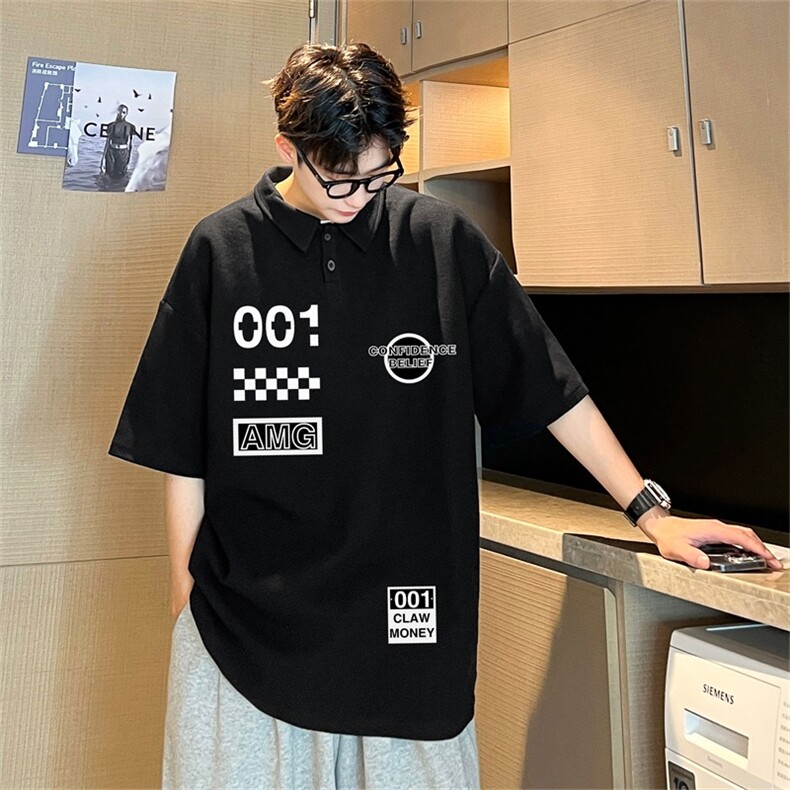电商DSA028-PL21Z406 P30 100聚酯 夏季新款华夫格短袖POLO衫男图片