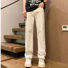 韩版基础简约牛仔裤男女潮牌复古直筒长裤宽松阔腿裤子S005/P52，男装牛仔裤，星座506