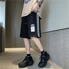 夏季短裤男条纹休闲五分裤高街潮宽松篮球透气运动裤DK02217-P32，男装休闲裤，星座308B-2