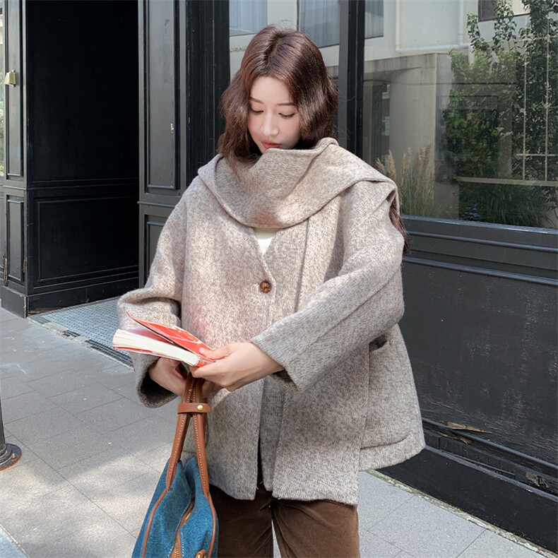 新款70羊毛短款大衣2C123-Z1008-P230-K345,女装毛呢外套,2C123