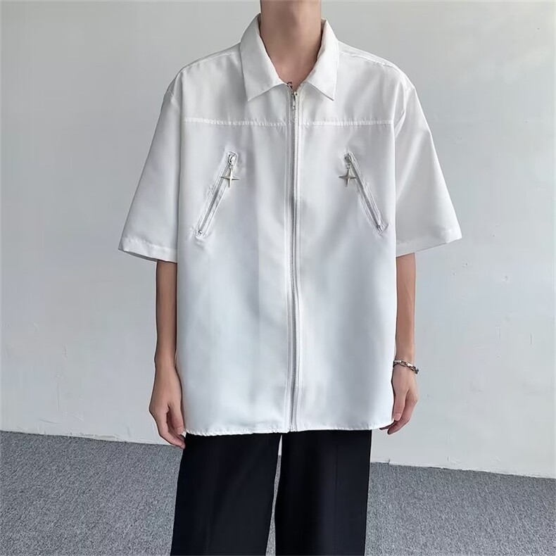 夏季新款衬衫潮流慵懒男方领衬衫W1035P32,男装衬衫,星座1116-2
