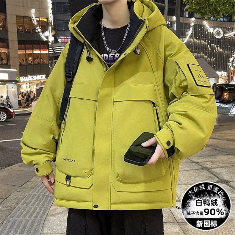 Y9018-特P268羽绒服男加厚保暖防寒工装连帽潮流时尚休闲夹克男图片