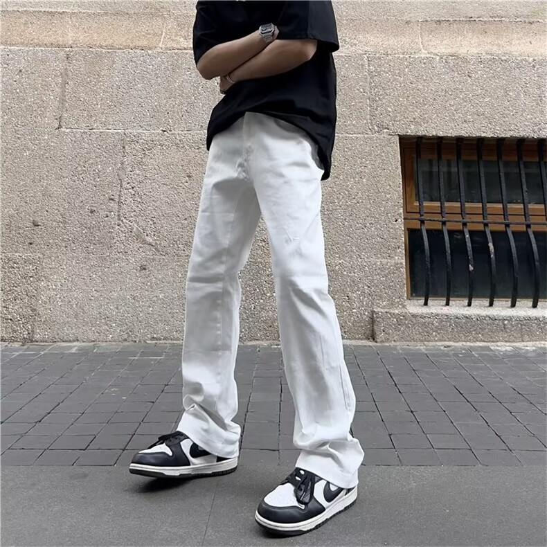 美式vibe裤子高街水洗牛仔裤男设计感小众拉链裤T1639P43,男装牛仔裤,星座1116-2