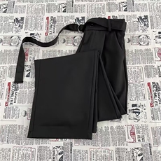 休闲抗皱小西裤男装潮牌ins宽松纯色垂坠感弯刀西装裤子MK332P41，男装西服套装，星座1013-5
