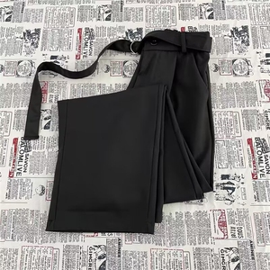 休闲抗皱小西裤男装潮牌ins宽松纯色垂坠感弯刀西装裤子MK332 P41图片