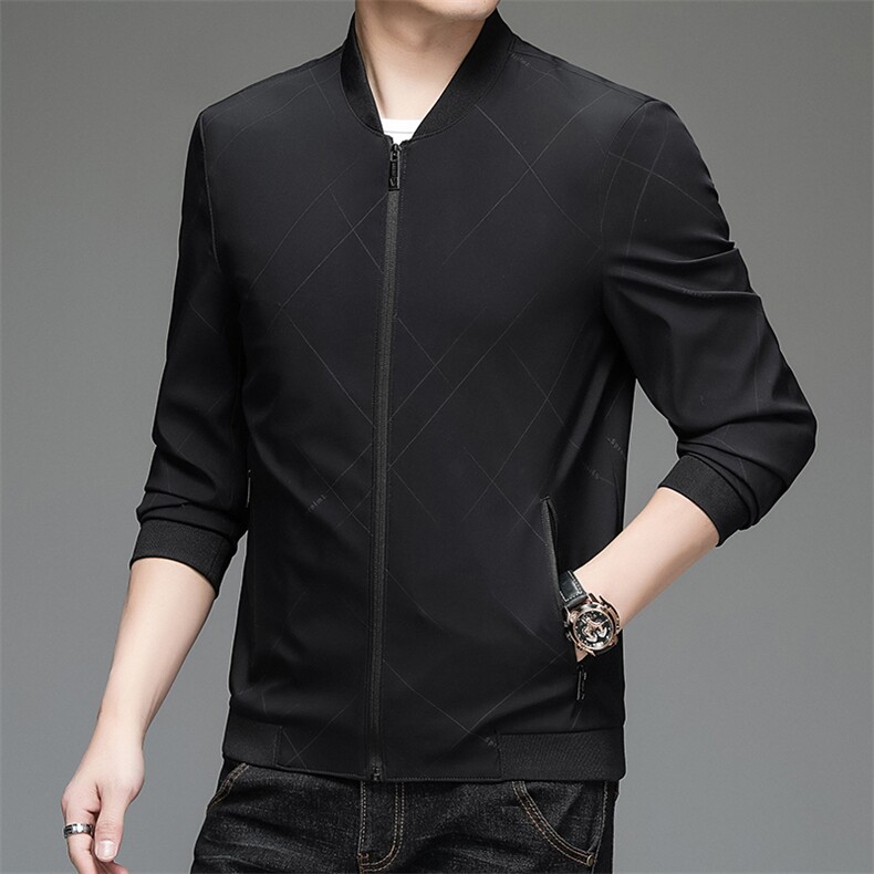 外套男春装2023新款男士秋季中年商务休闲上衣服百搭休闲潮流夹克,男装衬衫,电商B212（原钱塘6029）