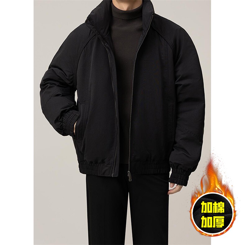现货美式高街休闲棉衣夹克三防立领纯色户外工装加厚棉服外套图片
