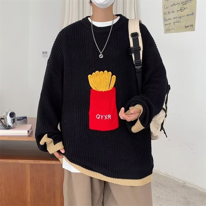 毛衣男美式潮流ins慵懒风情侣针织衫日系圆领宽松毛线衣M864-P44,男装针织衫/毛衣,星座512-2