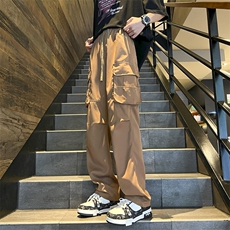 2024SS美式复古潮牌阔腿休闲裤潮流宽松重磅工装直筒裤，男装休闲裤，星座310A-4