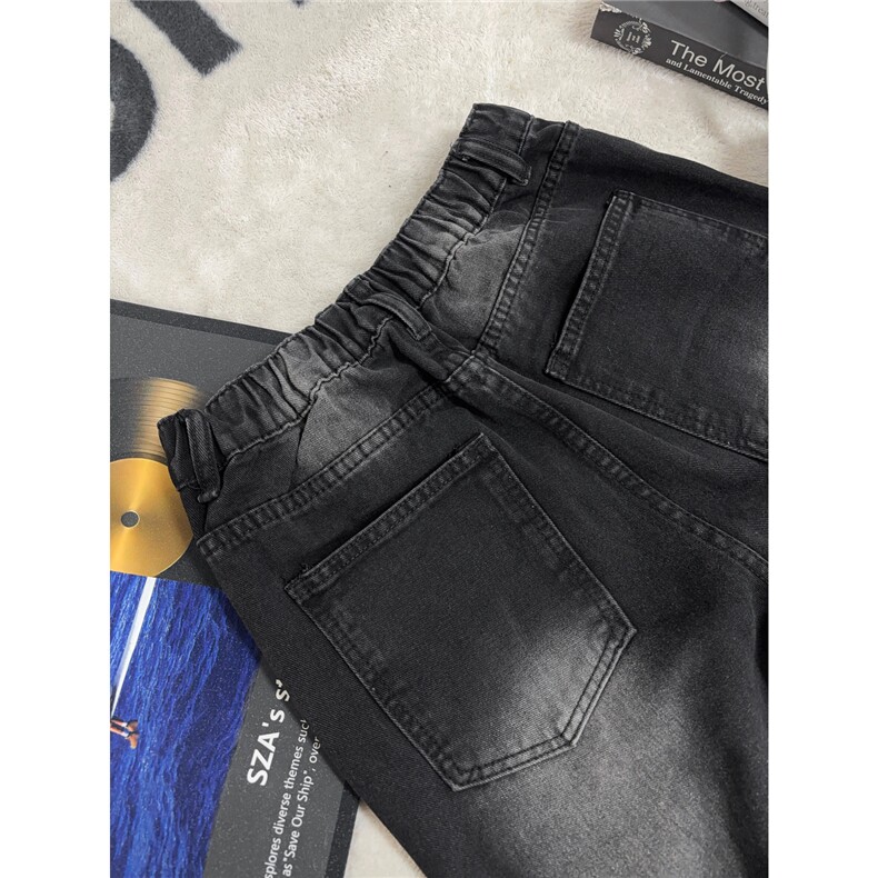 B221美式ins高街暗黑个性拼接修身微喇牛仔裤LK26656-特P48控88,男装牛仔裤,电商B221
