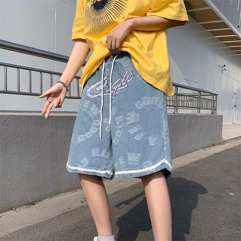潮裤子高街ins潮牌情侣美式街头hiphop阔腿牛仔裤N110P40,男装牛仔裤,星座1116-2