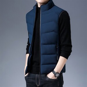 Z3381男式2021新款立领棉服背心无袖加厚马甲P67图片