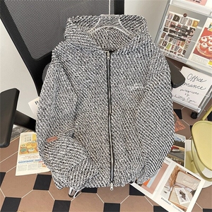 W378-P62 编织肌理新款设计感卫衣开衫图片