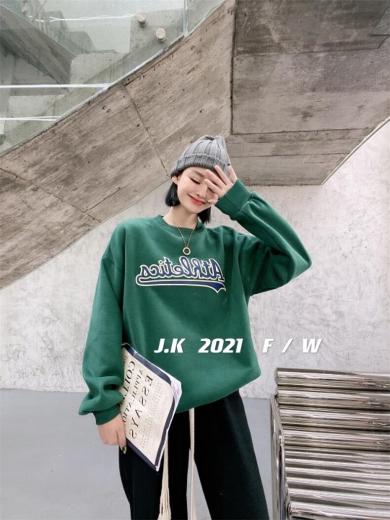 2021冬款加绒卫衣，女装卫衣/绒衫，简蔻