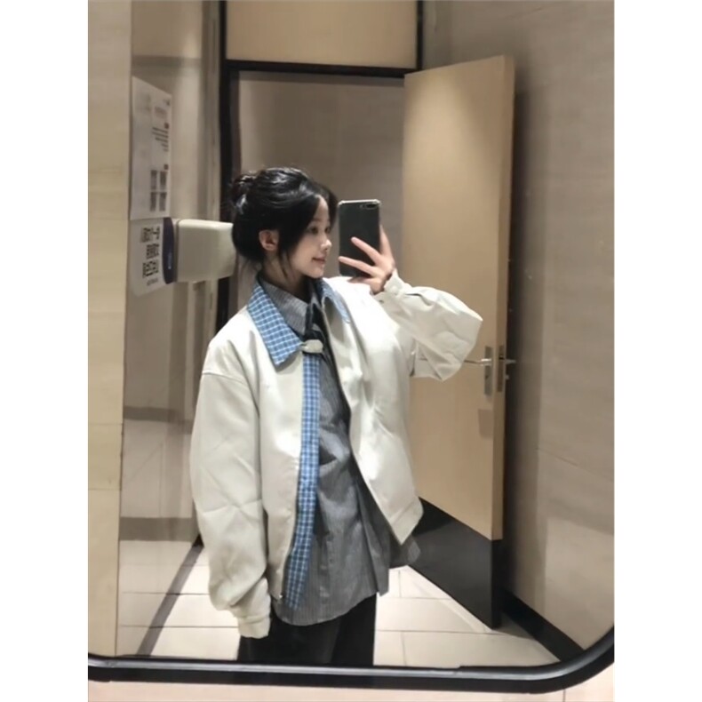 工装外套男新翻领拼接假两件夹克时尚休闲痞帅上衣513AJK2731P60图片