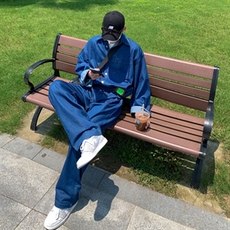 【2025春夏】送腰带定制水洗牛仔长袖夹克连体裤长裤连体衣男，男装夹克，星座112A