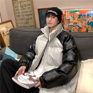港风 拼接撞色面包服时尚立领保暖皮棉服A247-MY520 特批85图片