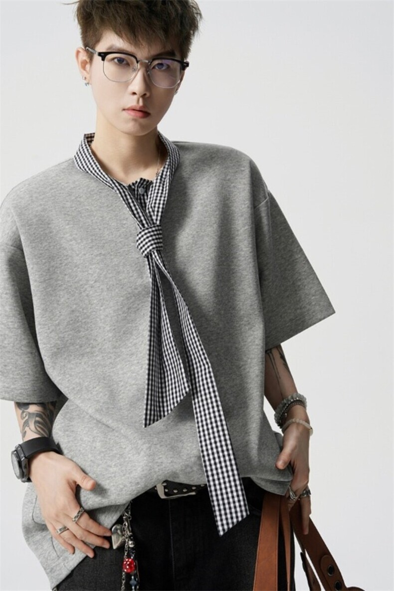 短袖POLO衫男韩系学院风假两件半袖T恤上衣外套812-PL18-P45,男装Polo衫,星座812