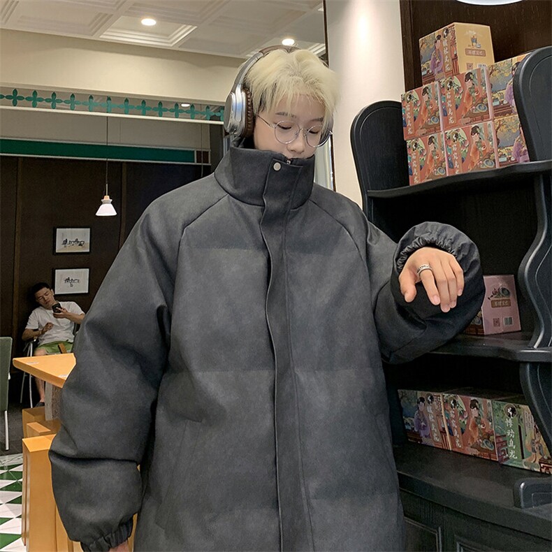 美式pu皮衣做旧男外套加厚棉服保暖面包服PU051P85直播,男装皮衣,星座1904A-1