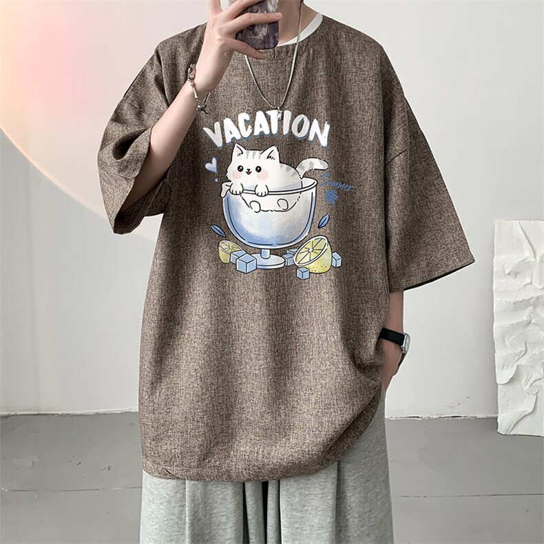 风复古亚麻短袖男棉麻t恤男半袖ZT71408-P35,男装T恤,电商A040